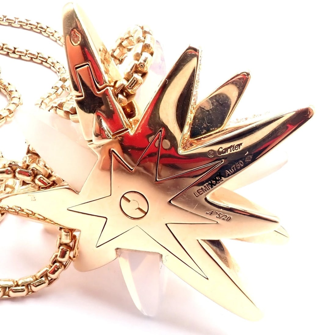 Cartier 18k Rose Gold Limited Edition Diamond Meterore Fractal Pendant Necklace - 12