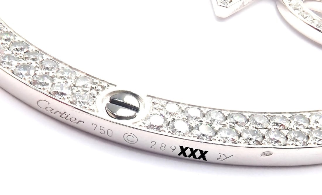 Authentic! Cartier 18k White Gold Diamond Ceramic Large Love Pendant Necklace - 7