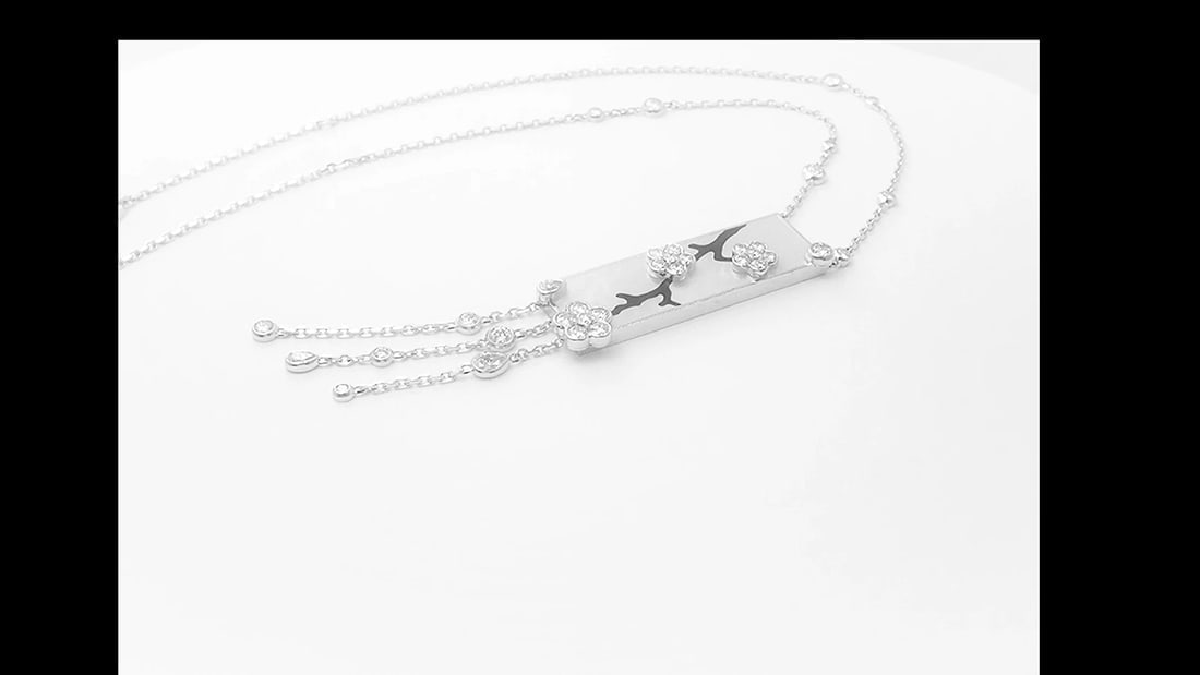 Authentic! Van Cleef & Arpels Miroir Des Eaux 18k Gold Diamond MOP Necklace - 2