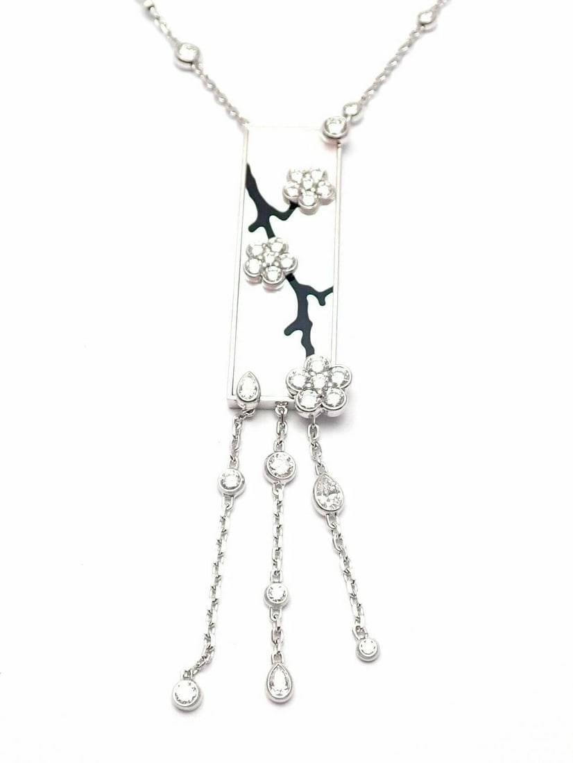 Authentic! Van Cleef & Arpels Miroir Des Eaux 18k Gold Diamond MOP Necklace - 5