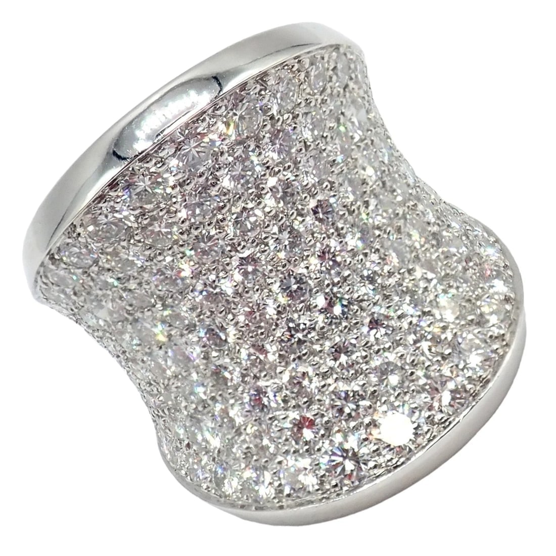 Authentic! Cartier Chalice 18k White Gold Diamond Large Ring Paper - 3