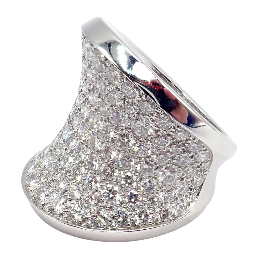 Authentic! Cartier Chalice 18k White Gold Diamond Large Ring Paper - 4