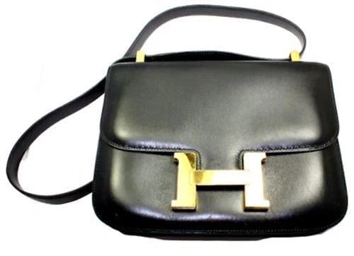 AUTHENTIC HERMES 23CM BLACK BOX LEATHER GHW CONSTANCE HANDBAG - 2