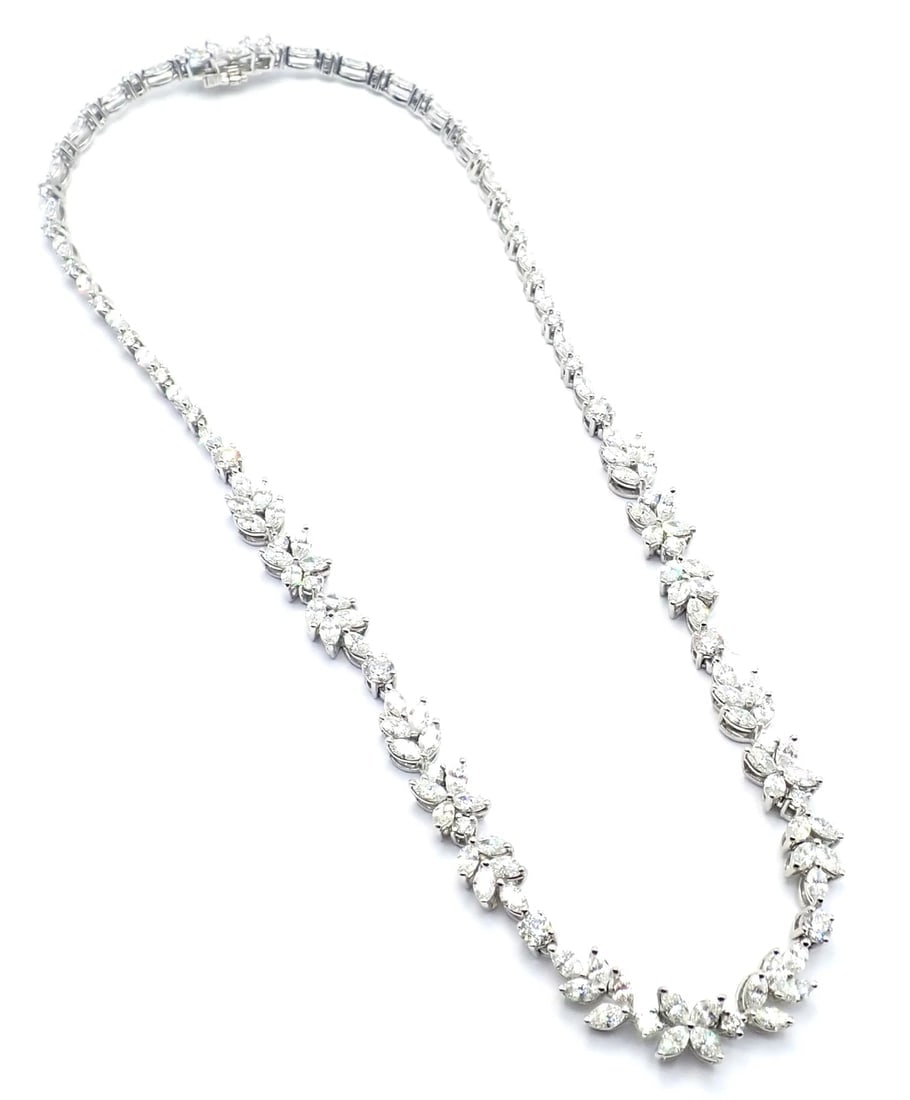 Tiffany & Co Victoria Platinum 15.92ct Diamond Mixed Cluster Necklace Paper - 8