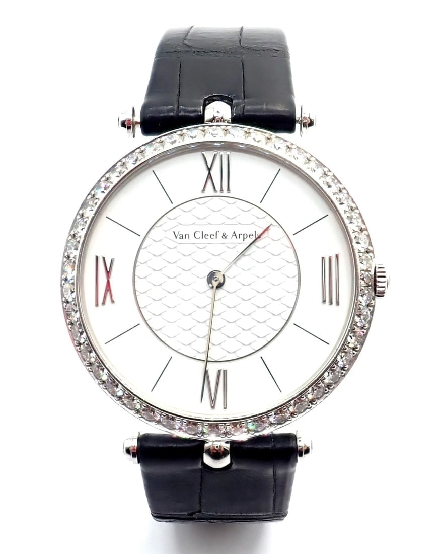 Van Cleef & Arpels Pierre Arpels 18K White Gold Diamond 38mm Watch Cert. Box! - 6