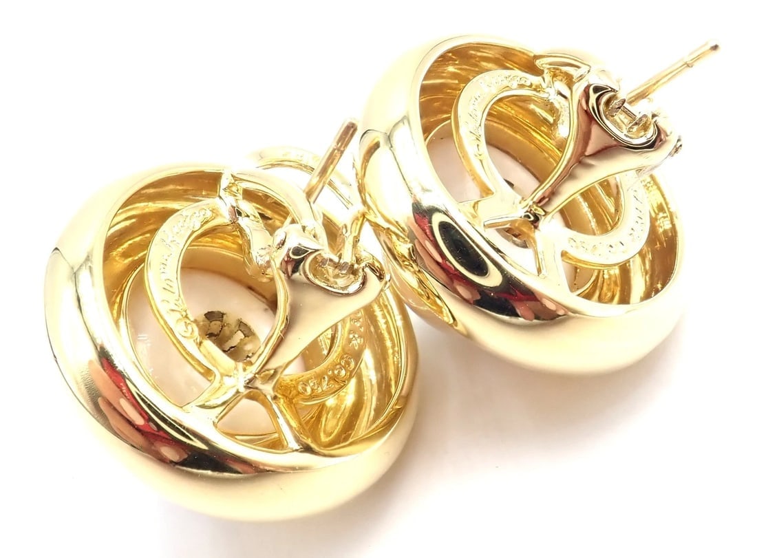 Authentic Tiffany & Co Picasso 18k Yellow Gold Diamond Mabe Pearl Earrings Paper - 8