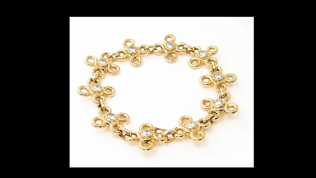 RARE! AUTHENTIC CHANEL 18K YELLOW GOLD DIAMOND BRACELET PAPERS - 2