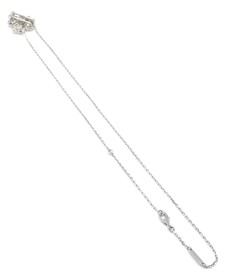 Van Cleef & Arpels Cosmos 18k White Gold Diamond Medium Brooch Pendant Necklace - 11