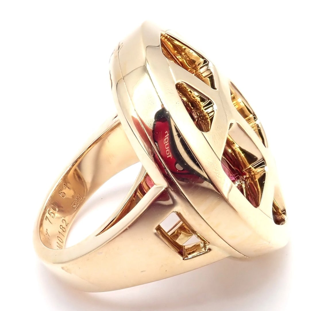 Authentic! Cartier Pasha 18k Yellow Gold Amethyst Citrine Garnet Tourmaline Ring - 5