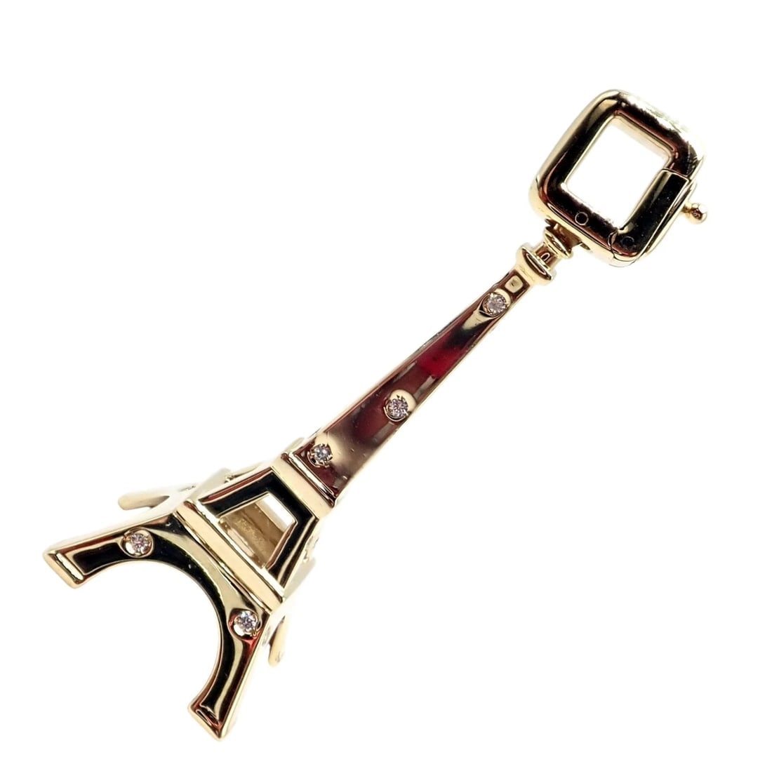 Vintage Louis Vuitton 18k Yellow Gold Large Eiffel Tower Diamond Charm Pendant - 11