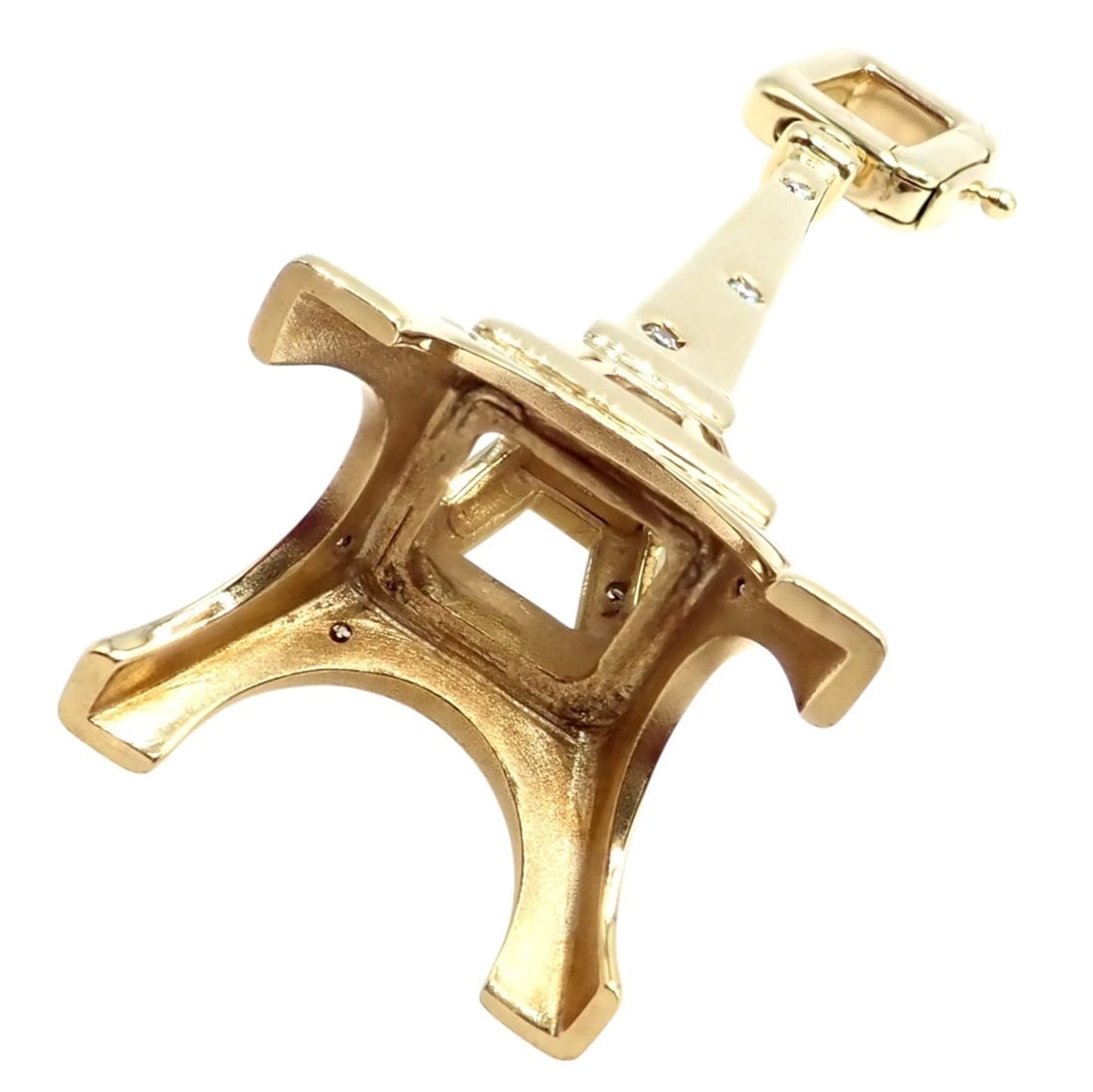 Vintage Louis Vuitton 18k Yellow Gold Large Eiffel Tower Diamond Charm Pendant - 13