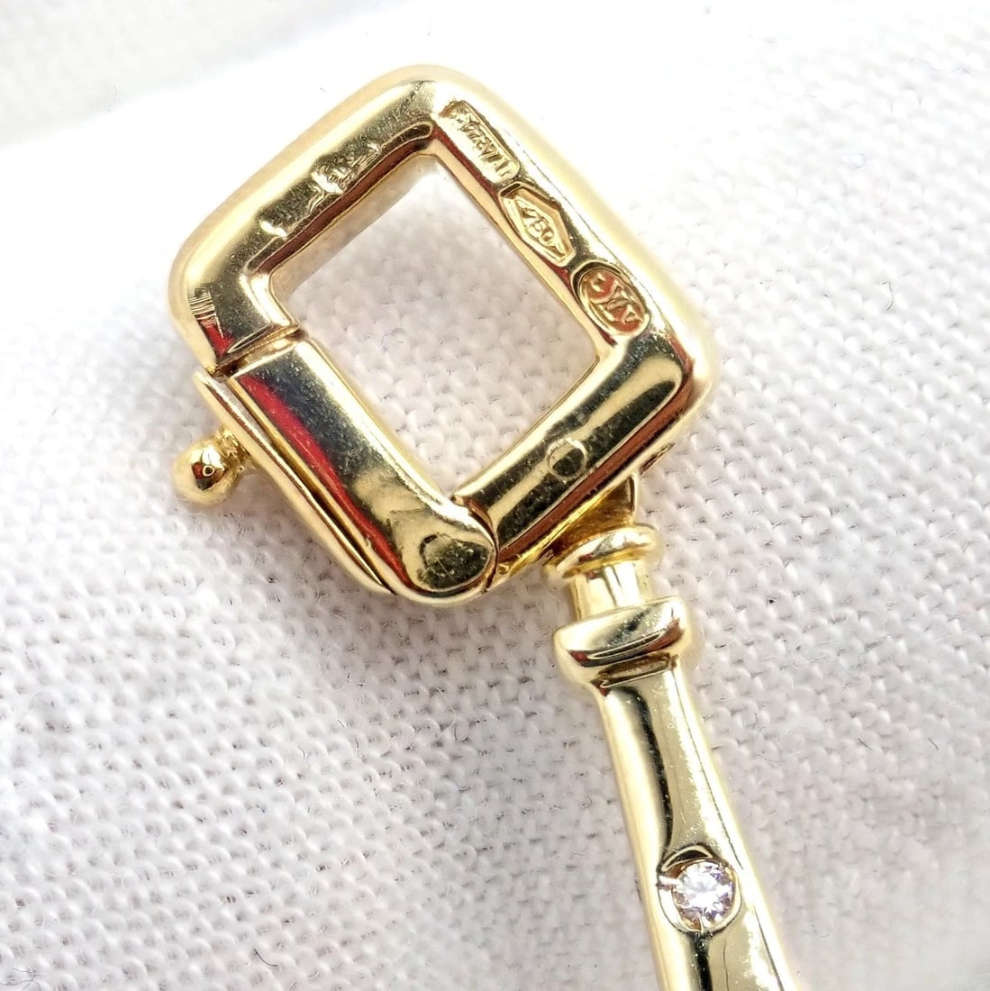 Vintage Louis Vuitton 18k Yellow Gold Large Eiffel Tower Diamond Charm Pendant - 5