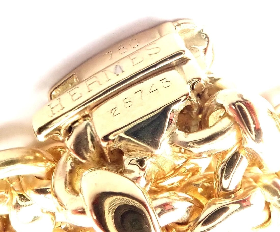 Rare! Vintage Authentic Hermes 18k Yellow Gold Link Necklace - 9
