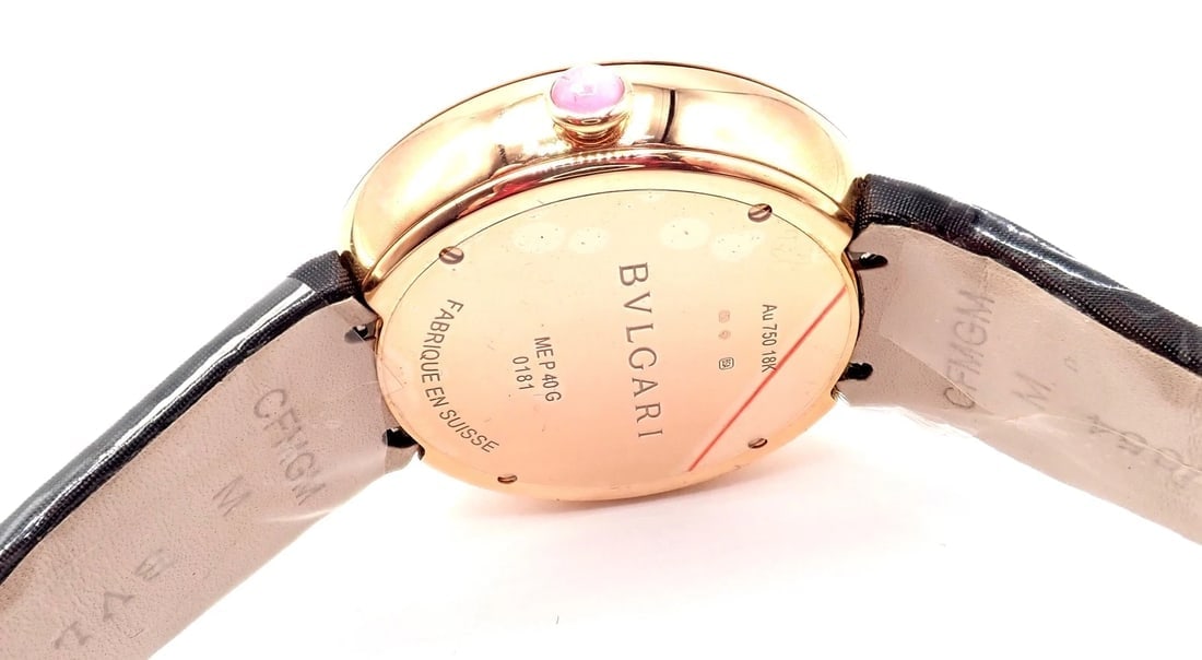 Bulgari Mediterranian Eden 18k Rose Gold Diamond Color Stone MOP Watch Box Paper - 13