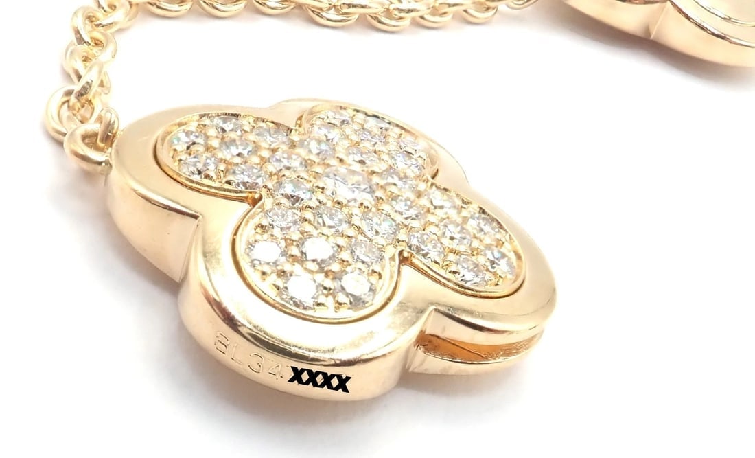 Authentic Van Cleef & Arpels 18k Yellow Gold Diamond Pure Alhambra Long Necklace - 11