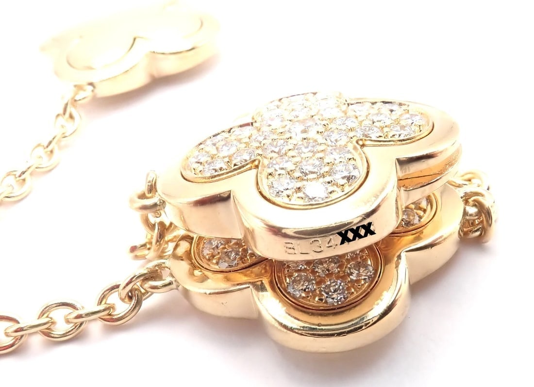 Authentic Van Cleef & Arpels 18k Yellow Gold Diamond Pure Alhambra Long Necklace - 13