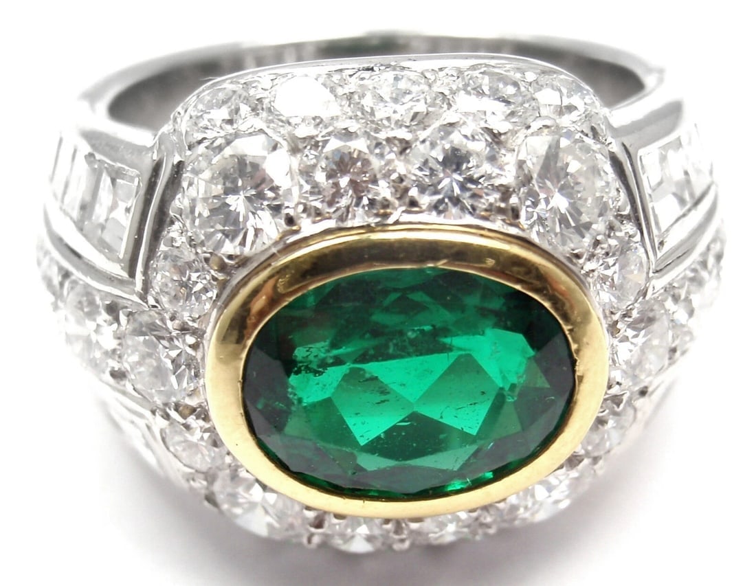 Rare! Authentic Patek Philippe Platinum Diamond Emerald Ring Certificate - 6