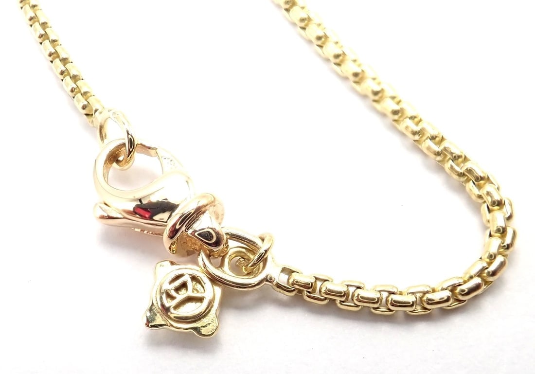 David Yurman Cable 18k Yellow Gold Diamond Large Heart Pendant Chain Necklace - 5