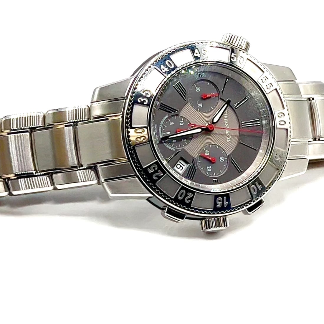 Authentic! Tiffany & Co Mark T-57 Stainless Steel Chronograph Automatic Watch - 2