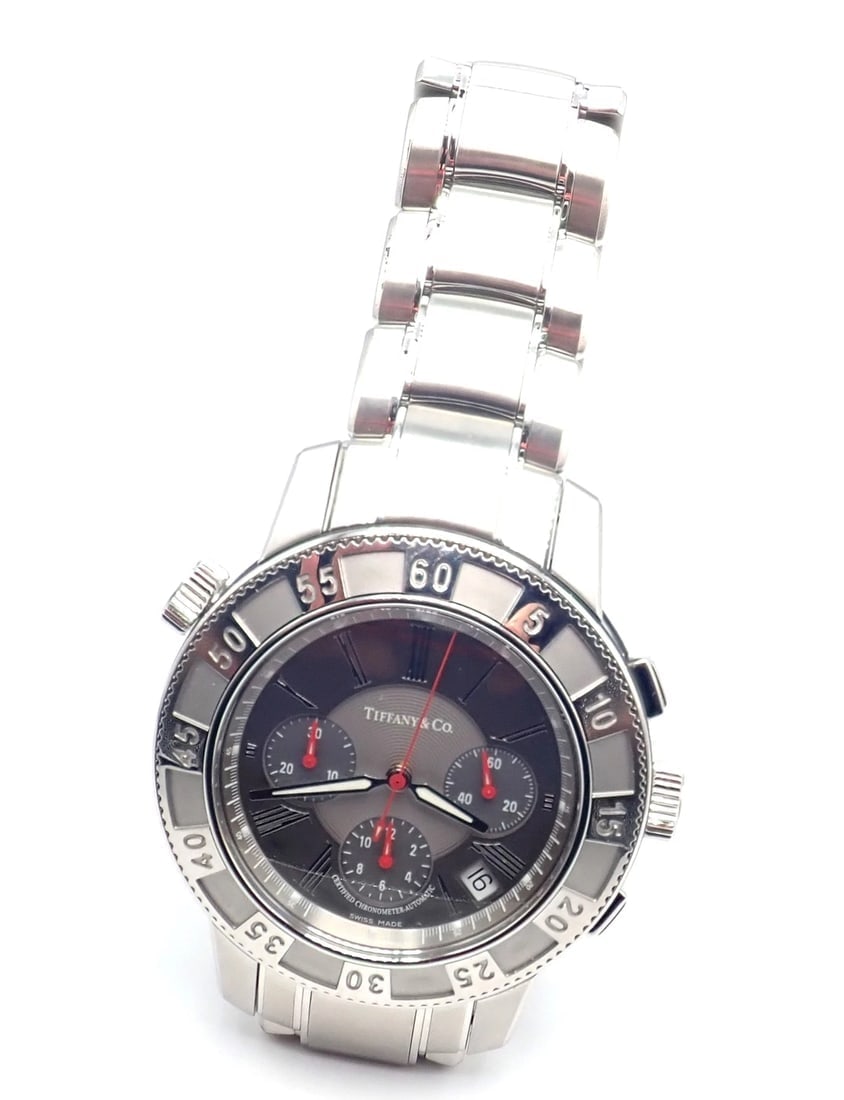 Authentic! Tiffany & Co Mark T-57 Stainless Steel Chronograph Automatic Watch - 4