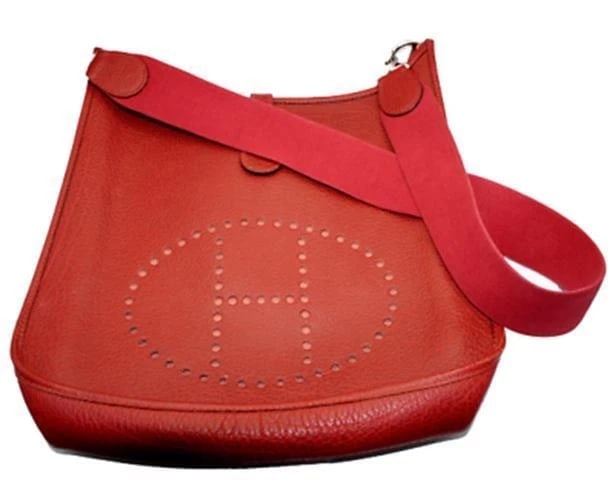Authentic! Hermes Evelyne Brick Red Clemence Leather GM Handbag Purse - 2
