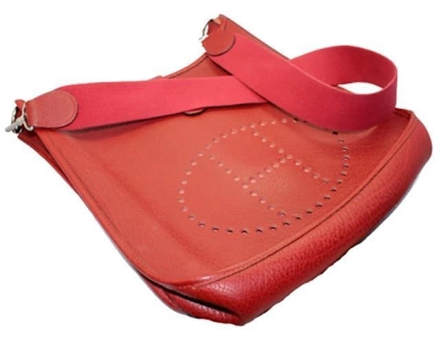 Authentic! Hermes Evelyne Brick Red Clemence Leather GM Handbag Purse - 3