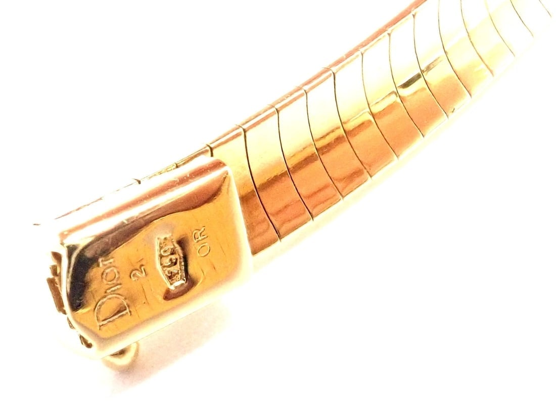 Rare! Authentic Christian Dior 18k Yellow Gold Diamond Sapphire Bow Necklace - 8