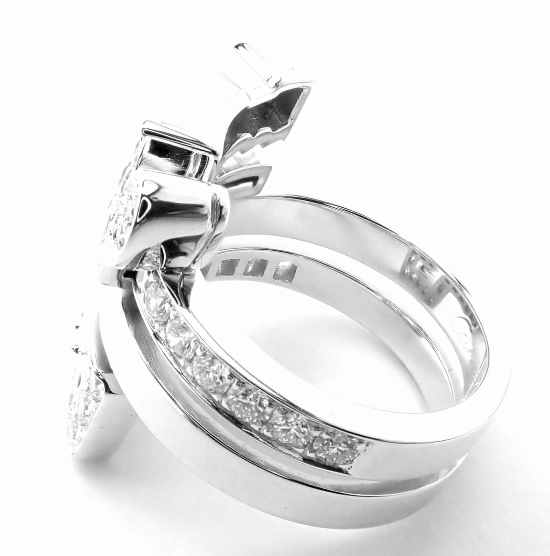 Authentic! Cartier Le Baiser Du Dragon 18k White Gold Diamond Ruby Ring Paper - 6
