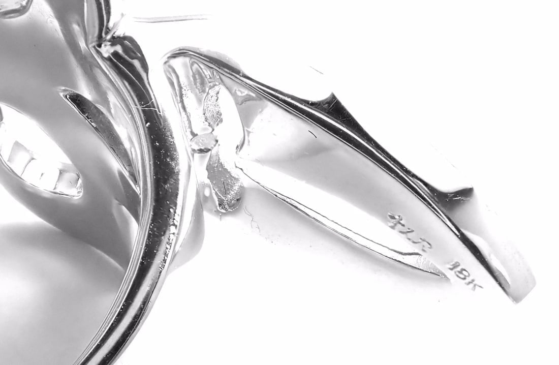 Authentic! Loree Rodkin 18k White Gold Diamond Fleur De Lis Ring Cert. - 8