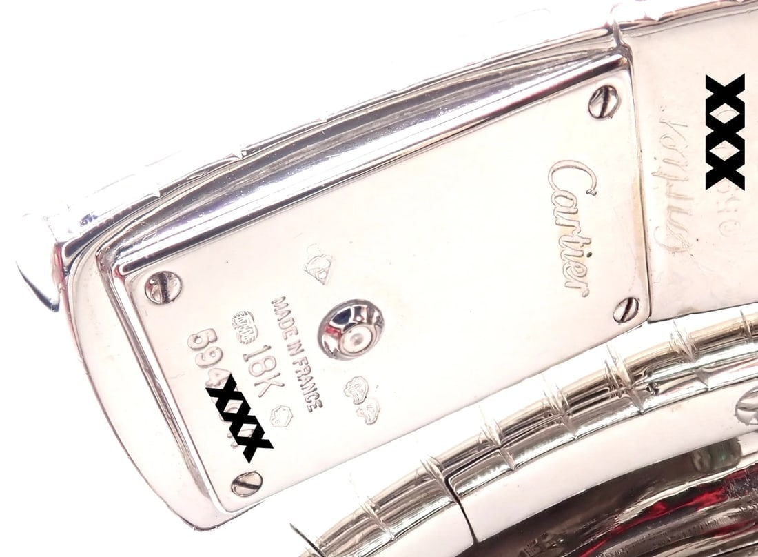 Cartier Panther Panthere 18k White Gold Lakarda Bangle Bracelet Watch Paper - 11