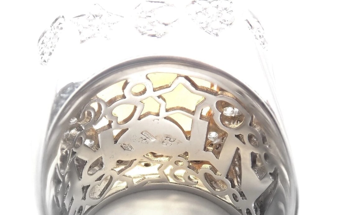 Authentic! Pasquale Bruni 18k White Gold Diamond Citrine Large Ring - 7