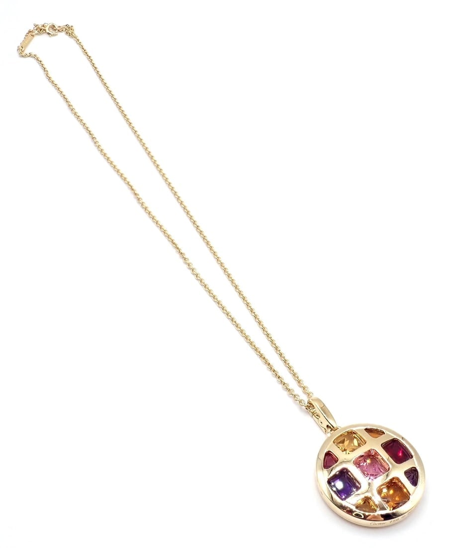 Cartier Pasha 18k Yellow Gold Amethyst Citrine Garnet Tourmaline Necklace Cert. - 10