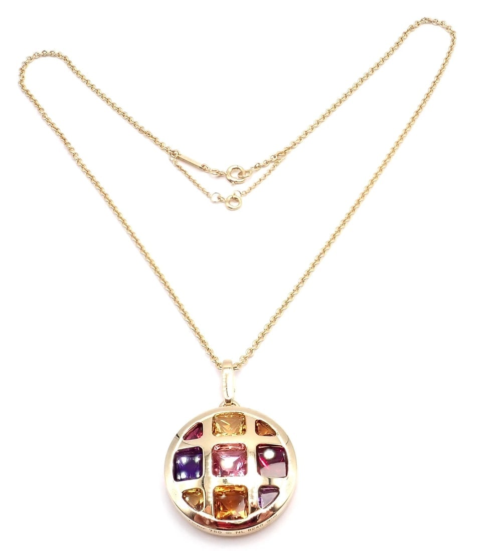 Cartier Pasha 18k Yellow Gold Amethyst Citrine Garnet Tourmaline Necklace Cert. - 5