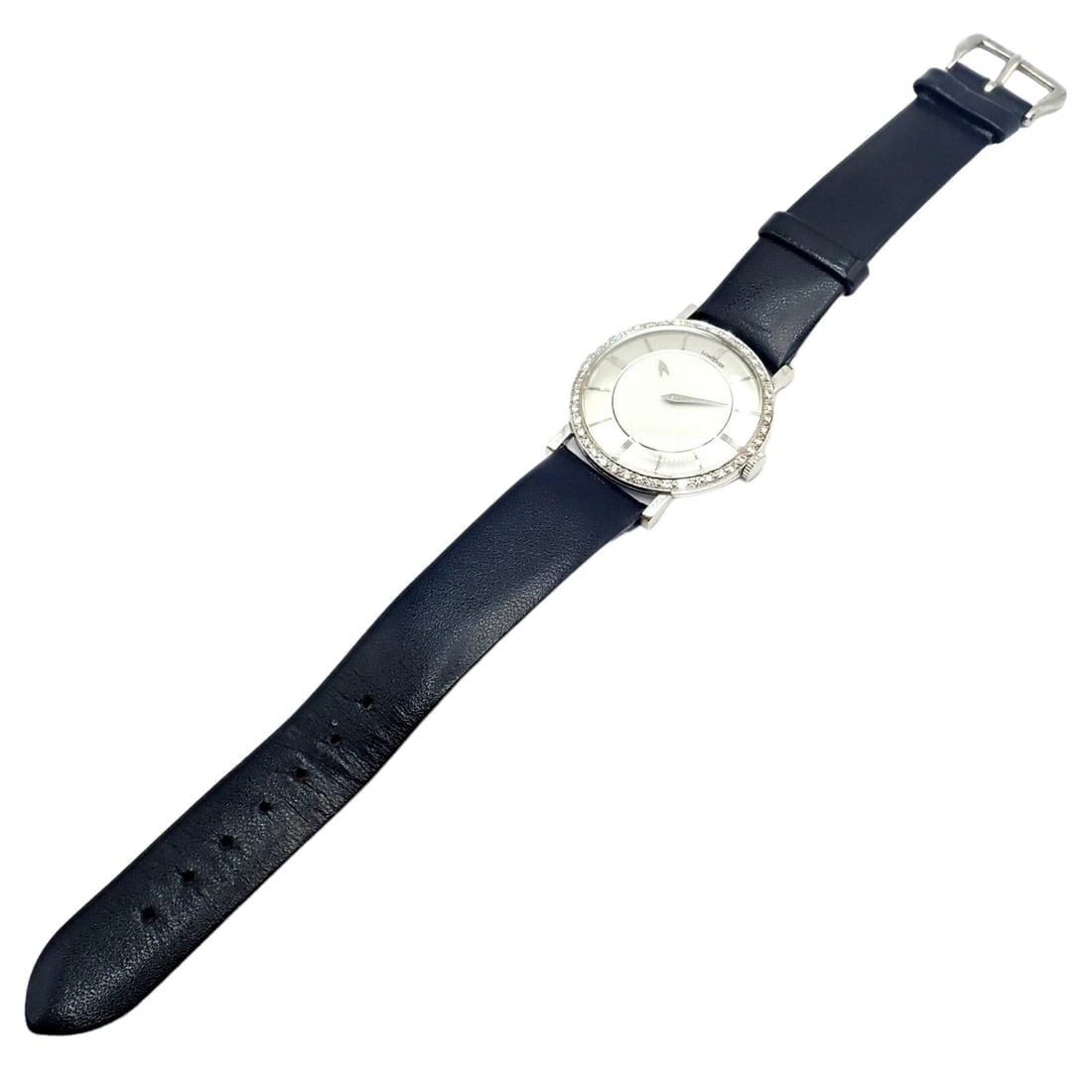 Vintage Longines 18k White Gold Diamond Bezel Manual Wind Mystery Dial Watch - 4