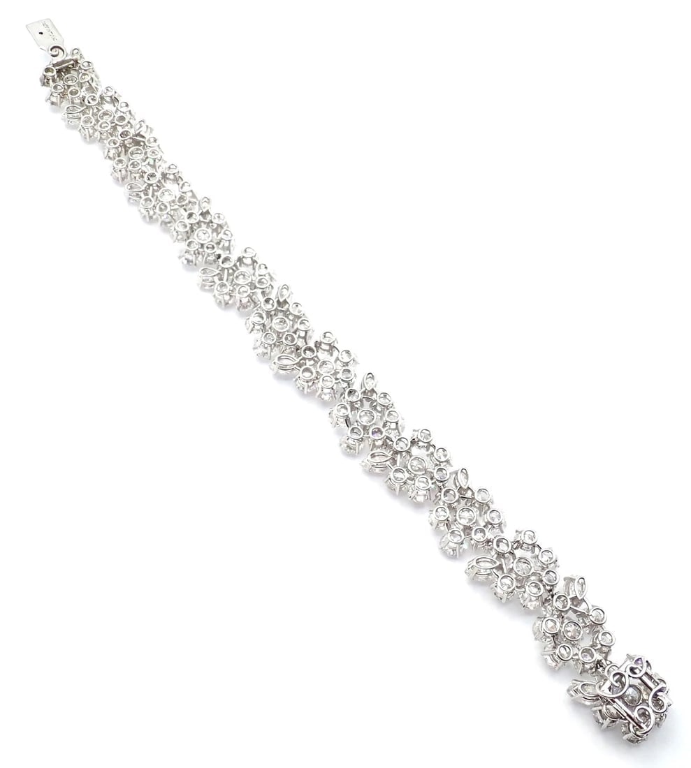 Authentic! Vintage Bvlgari Bulgari Platinum 38ct Diamond Floral Bracelet Paper - 12