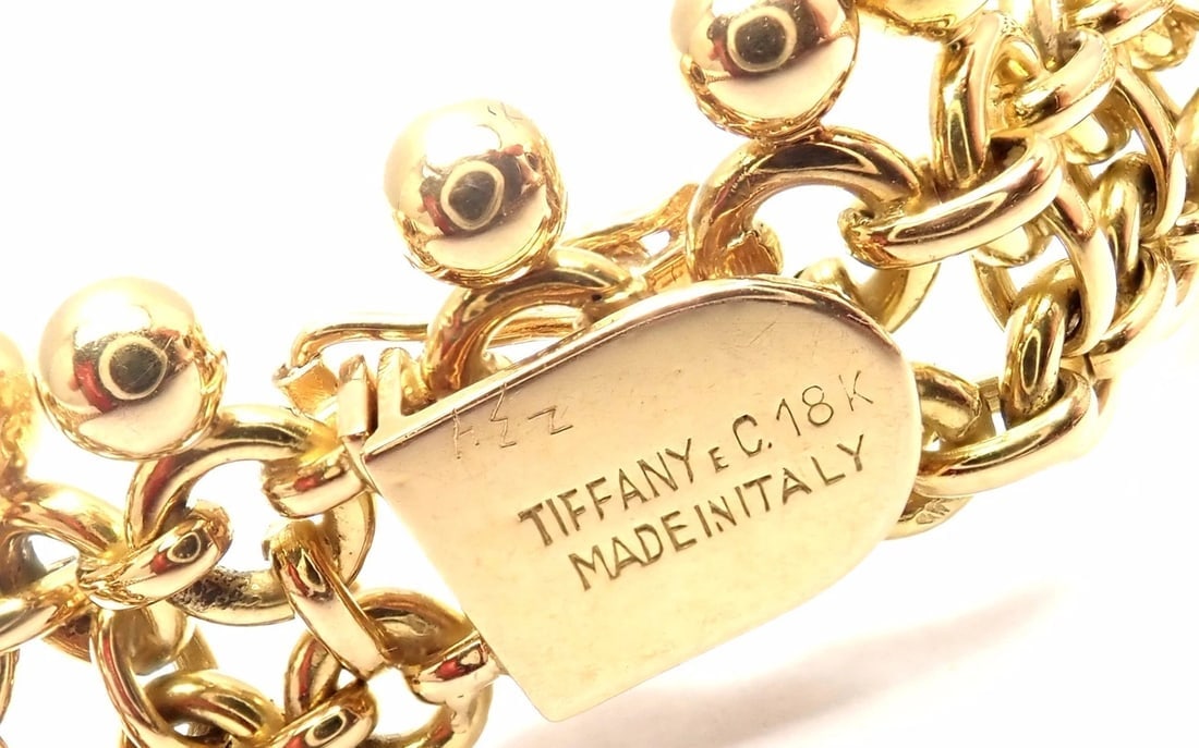 Rare! Vintage Authentic Tiffany & Co 18k Yellow Gold Ruby Collar Necklace - 4