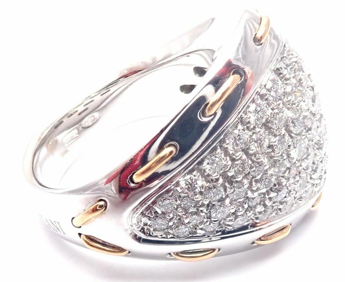 Authentic! Damiani 18k White Gold 1.36ct Diamond Cocktail Ring Retail $11,990 - 4