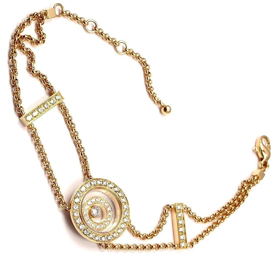 Rare! Authentic Chopard Happy Spirit Diamond Chain Bracelet Retail $13,200 - 13