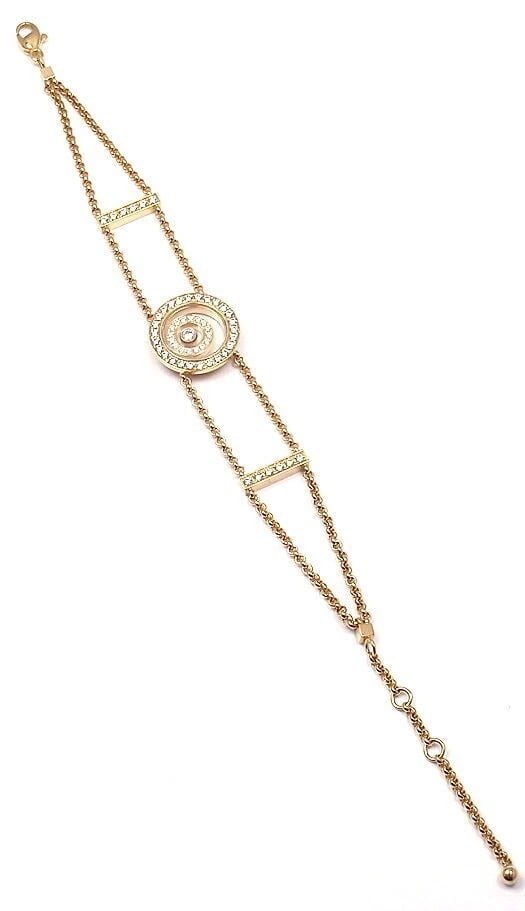 Rare! Authentic Chopard Happy Spirit Diamond Chain Bracelet Retail $13,200 - 5