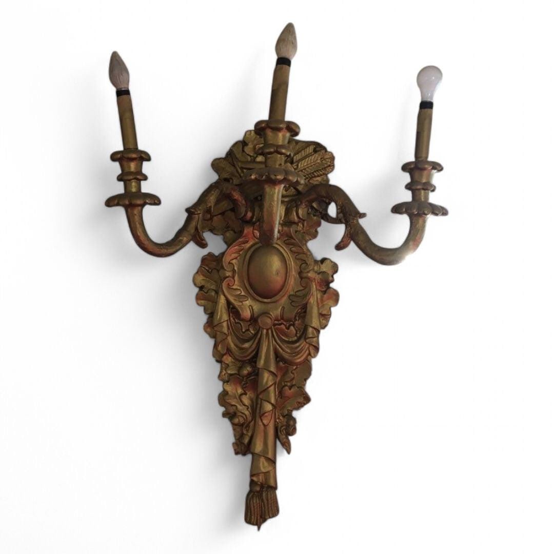 Antique Neoclassical Style Oversized Wall Sconces - Pair - 5