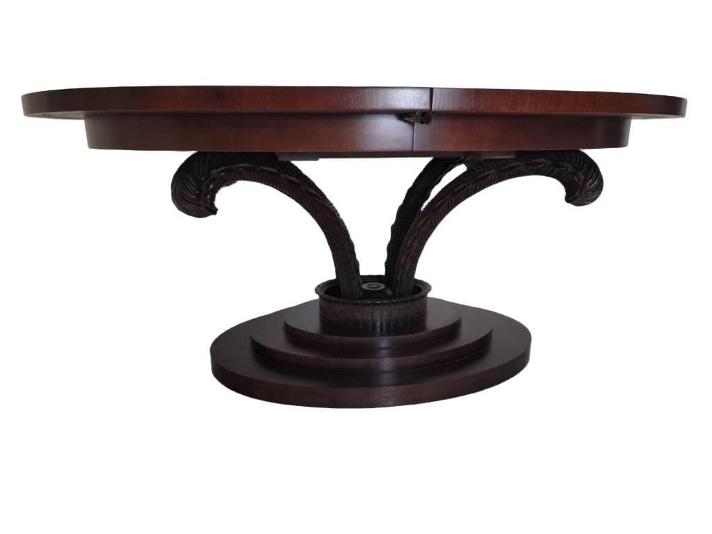 Art Deco Carved Acanthus Leaf Oval Dining Table by Dorothy Draper - 6