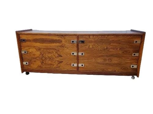 Vintage MCM Rosewood Dresser by Intercontinental Design: Materials: WoodMid Century Modern Rosewood and Chrome Dresser by Intercontinental DesignVintage mid-century modern low dresser by Intercontinental Design Ltd. of Canada, crafted in rich Brazilian