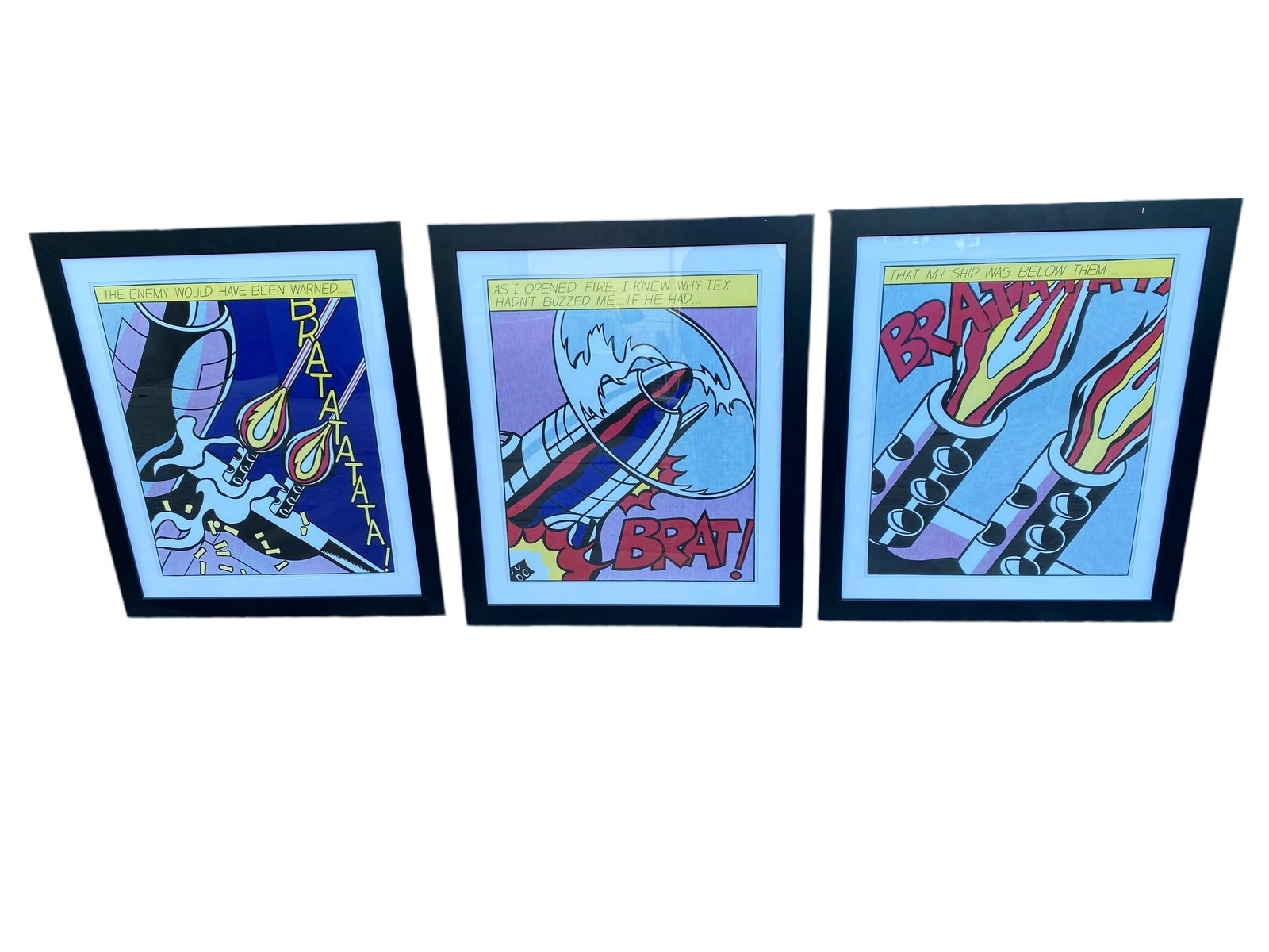 Vintage Roy Lichtenstein Lithograph Triptych "As I Opened Fire" - Set of 3 (1 of 7)