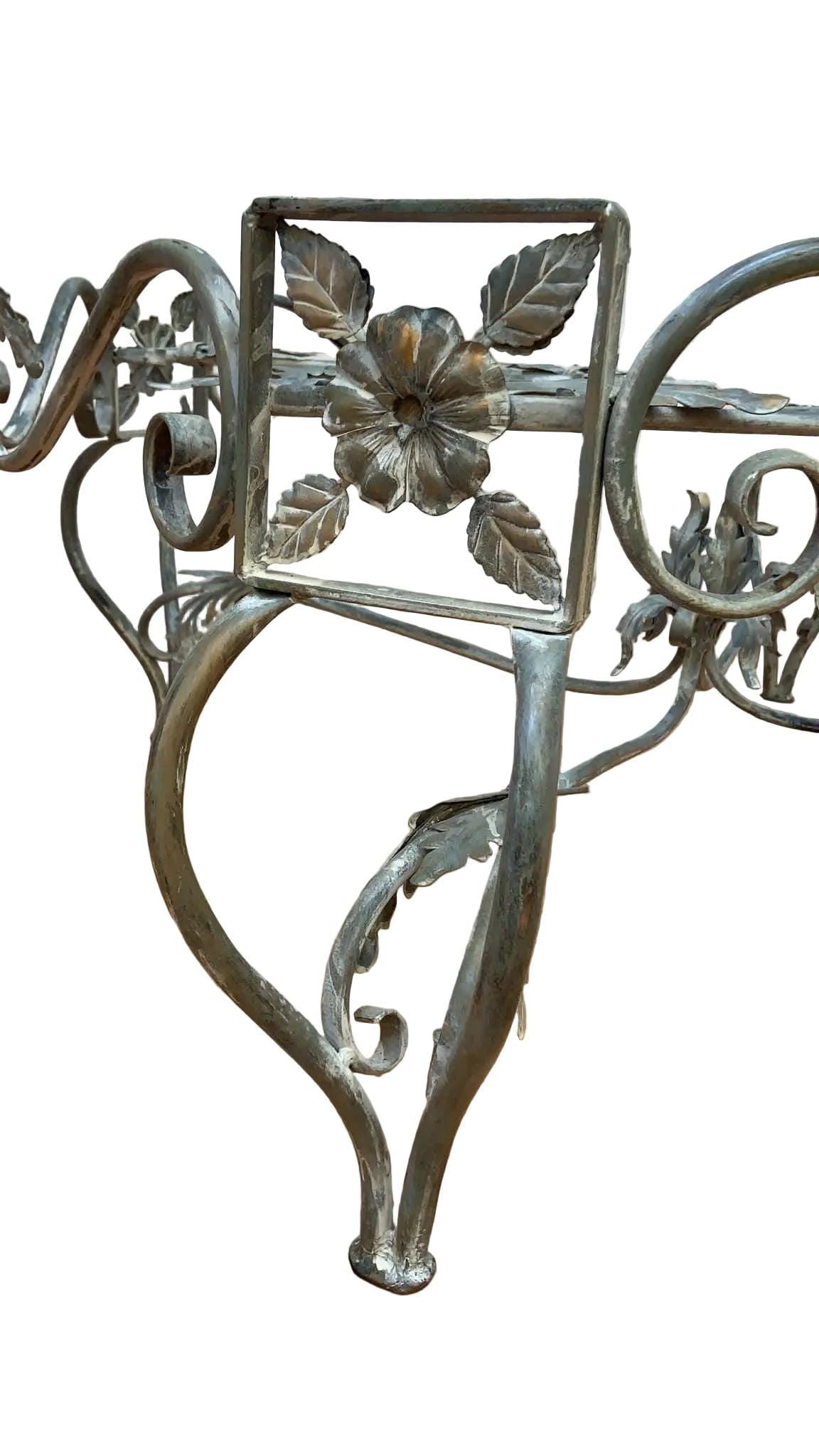Vintage French Parisian Wrought Iron Dining Table - 5