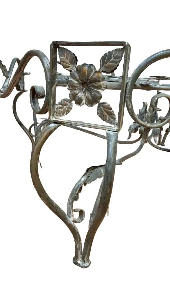 Vintage French Parisian Wrought Iron Dining Table - 7