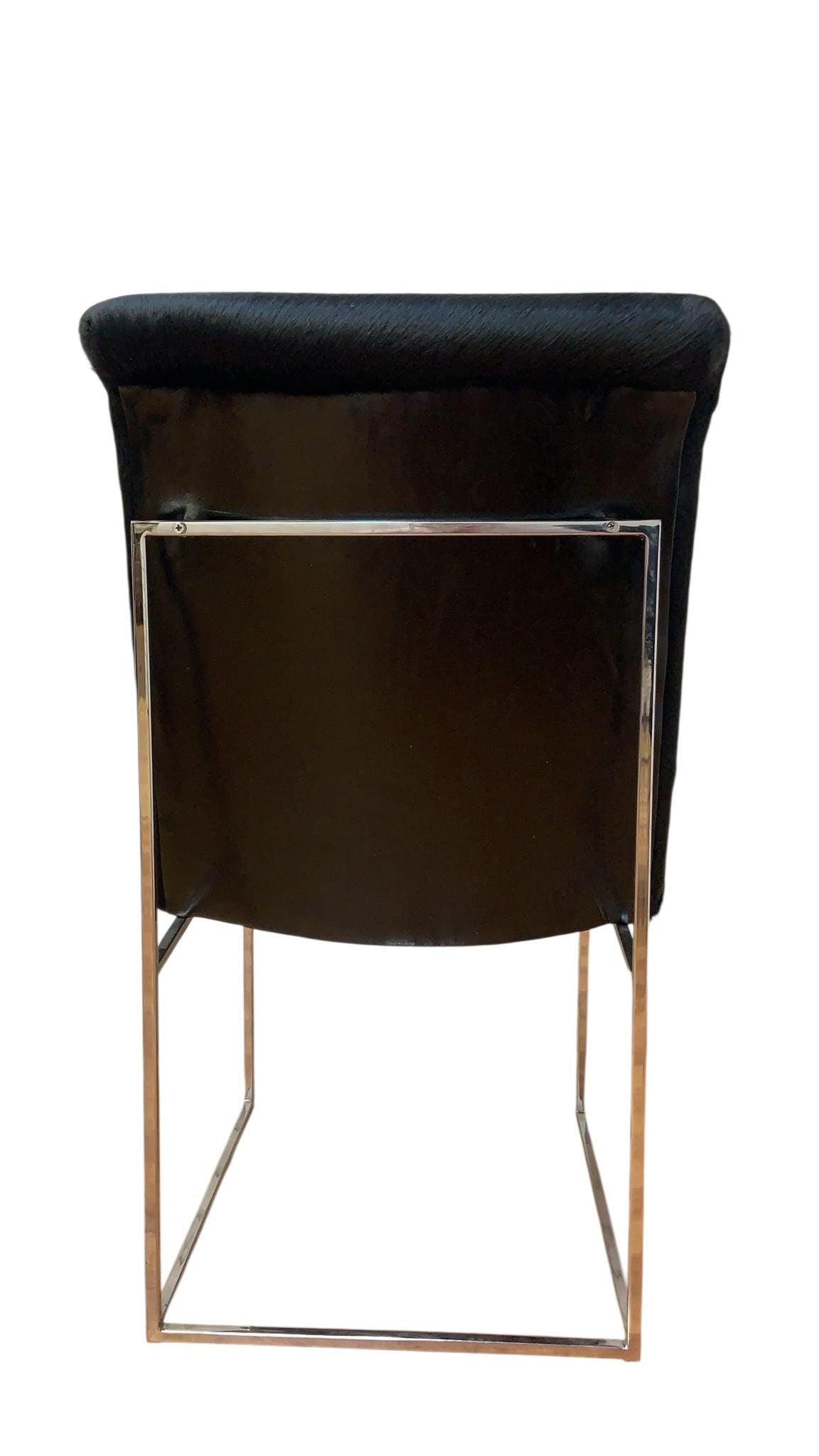 MCM Milo Baughman Chrome High Back Dining Chairs Newly Reupholstered - 6 - 7