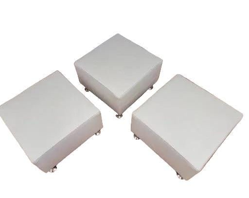 Contemporary Hon Flock Square Cube Ottomans Newly Upholstered - Set of 3 - 2