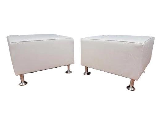 Contemporary Hon Flock Square Cube Ottomans Newly Upholstered - Set of 3 - 6
