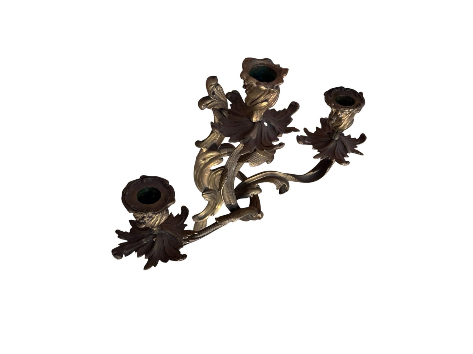 Antique French Louis XV Style Bronze Candle Sconces - Pair - 4