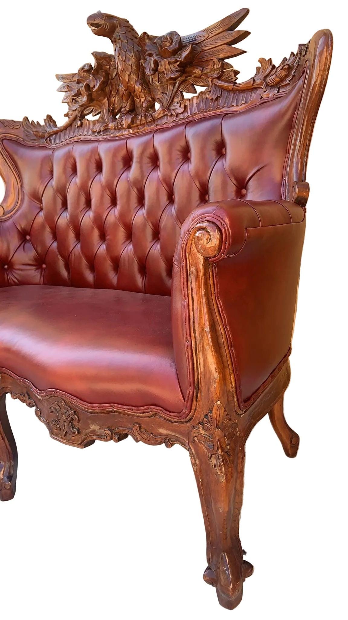 Antique Federal Style Carved Sofas Newly Reupholstered - Set of 2 - 7